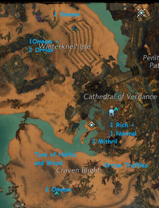 Central Cursed Shore Farming Route